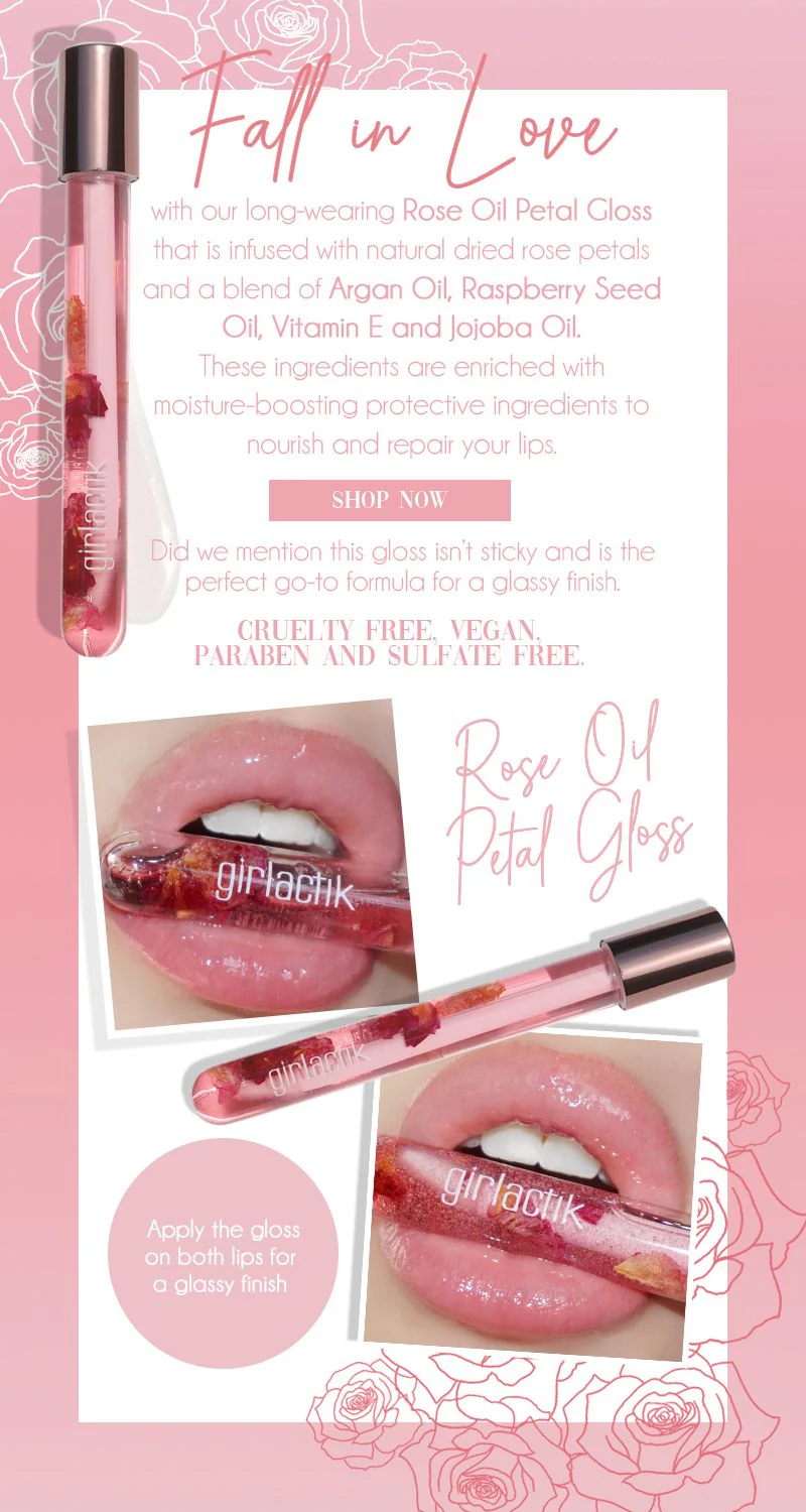 Girlactik Rose Oil Clear Petal Gloss - Image 4